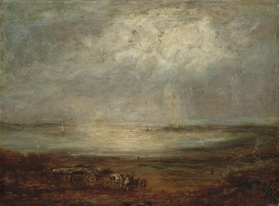 カートと馬のいるビーチシーン、1825 作： Richard Parkes Bonington