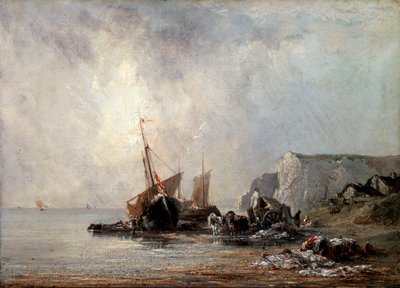 ノルマンディー海岸のボート、1823年。 作： Richard Parkes Bonington