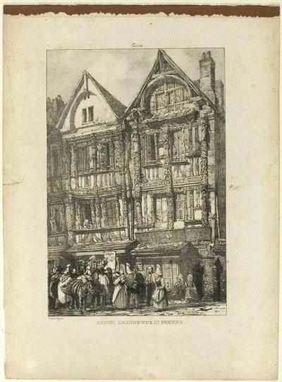 大きな家、Rue St. Pierre 作： Richard Parkes Bonington