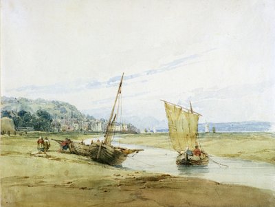 オンフルール付近、1822年頃（紙のグラファイトの上にトイレ） 作： Richard Parkes Bonington