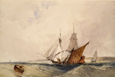 ケント州の海岸での海運業、1820年代 作： Richard Parkes Bonington