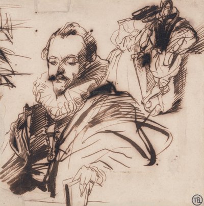 17世紀の衣装を身にまとった紳士の研究 作： Richard Parkes Bonington