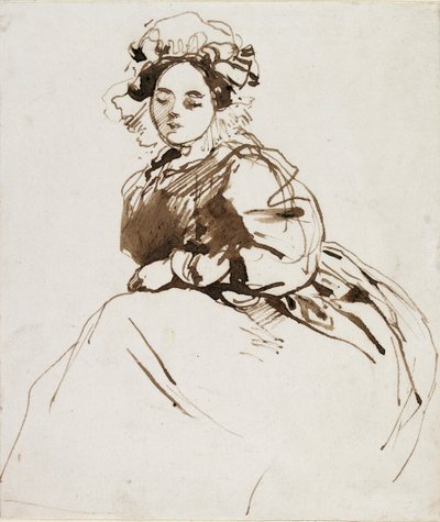 坐った女性の習作 1820年頃 作： Richard Parkes Bonington