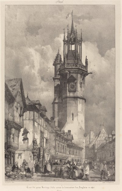 大時計塔、エヴルー 作： Richard Parkes Bonington