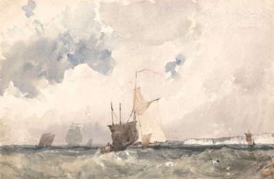 荒れ狂う海の船 作： Richard Parkes Bonington