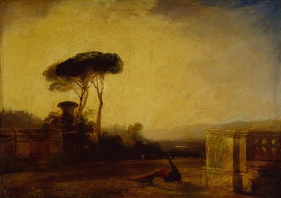 フィレンツェ近郊の別荘地の風景（油彩・キャンバス 作： Richard Parkes Bonington