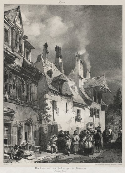 旧フランスの絵のようにロマンチックな旅、フランシュコンテ...、1825年。 作： Richard Parkes Bonington