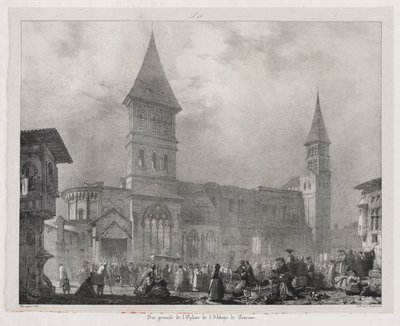古代フランス、フランシュ コンテの絵のようにロマンチックな旅: トゥールニュ修道院教会 作： Richard Parkes Bonington