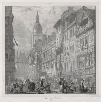 絵のようにロマンチックな古代フランスの旅、ノルマンディー...、1824年。 作： Richard Parkes Bonington