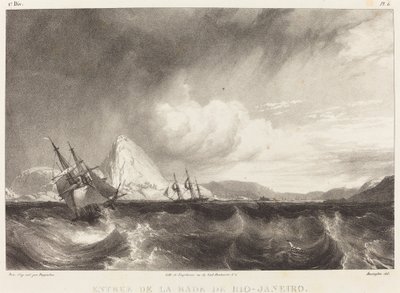 ラ・レード・デ・リオ・ジャネラに入りましょう 作： Richard Parkes Bonington after Moritz Rugendas