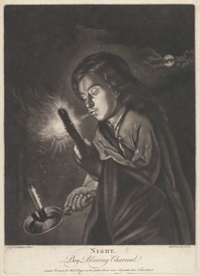 夜 - 炭を吹く少年 作： Richard Purcell