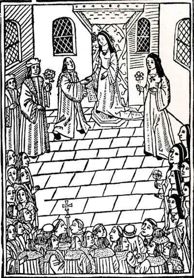 チャールズ5世とメアリーチューダー王女の間の結婚条約、c1508。 作： Richard Pynson