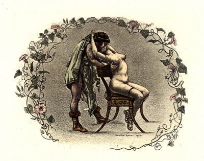 リチャード・ランフト（1862 - 1931）がルシアン・ド・サモサテ（125 約 - 192）のために描いたイラスト。"The Courtesans".1899 作： Richard Ranft