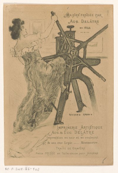 パリの印刷業者 Auguste と Eugène Delâtre の名刺 作： Richard Ranft