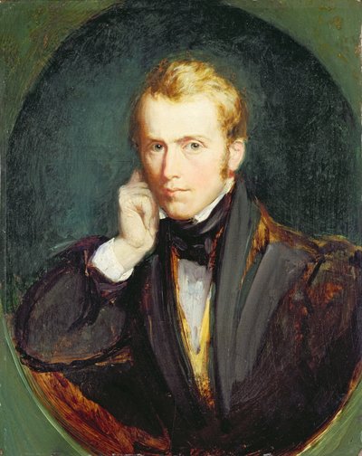自画像、c.1827-37（パネルに油彩） 作： Richard Redgrave