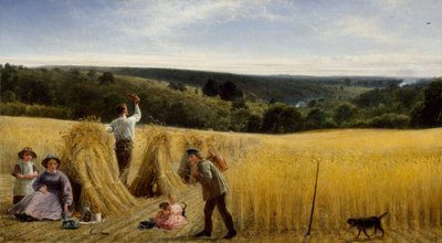 谷もトウモロコシで厚く立っています、1865 作： Richard Redgrave