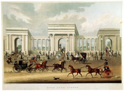「ハイド パーク コーナー」、1828 年 作： Richard Rosenberg