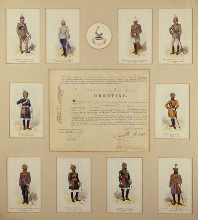 19世紀のR.シムキンによる制服を着たイギリス軍の将校 作： Richard Simkin