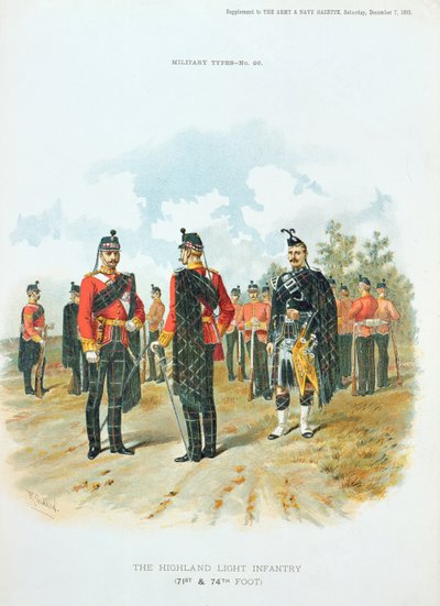 1895年12月7日、サプリメントからアートおよび海軍官報までのハイランドライト歩兵 作： Richard Simkin