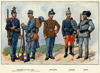 オーストリアハンガリー軍の種類、1919年。 作： Richard Simkin