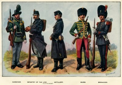 ベルギー軍の種類、1919年。 作： Richard Simkin