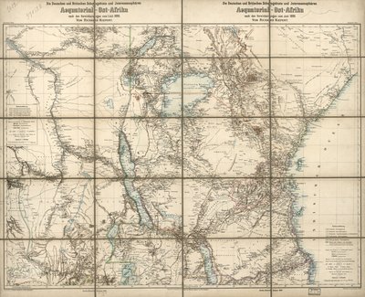 赤道東アフリカにおけるドイツとイギリスの保護領と利益圏: 1890年6月の協定に基づく 作： Richard; Sprigade Kiepert