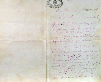 リヒャルト・ワーグナーがルイジ・マンチネッリに宛てた手書きの手紙（12月10日 作： Richard Wagner