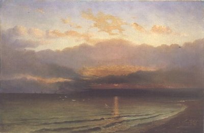 ヨークシャー海岸の夕日 作： Richard Weatherill
