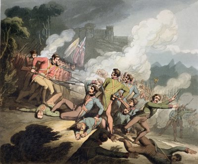 ブサコ、1810年9月27日、パブT.フィールディングによって刻まれた「ウェリントン公爵の勝利」から。 1819 作： Richard Westall