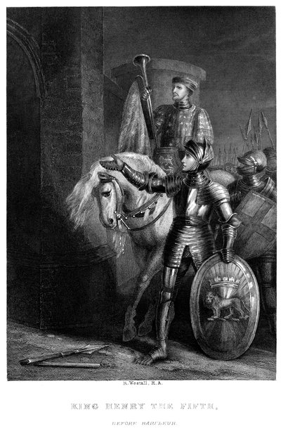 ヘンリー5世1387-14220、19世紀、ハーフルールの前。 作： Richard Westall
