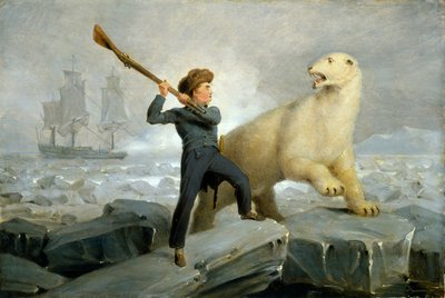 ネルソンと熊 1806年頃 オーク材パネルに油彩 作： Richard Westall
