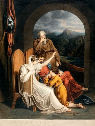 パブのアルフレッドに暗唱するジュディス女王。 1801年。 作： Richard Westall