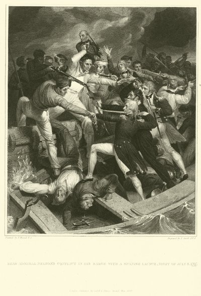 ネルソン後部海軍大将のスペイン船によるはしけでの衝突 作： Richard Westall