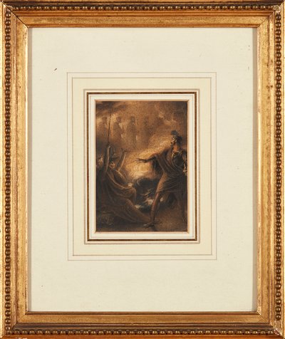 Banquoの子孫のビジョン（インクと水彩） 作： Richard Westall