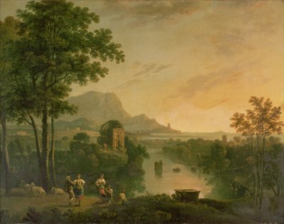羊飼いと羊飼いが踊る夜の海岸風景 作： Richard Wilson