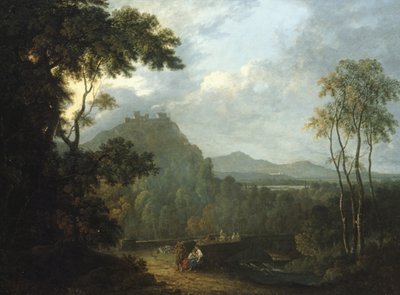 ディナス・ブラン城、ランゴレン近郊 II、1770年頃（油彩・カンヴァス） 作： Richard Wilson