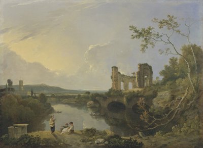 イタリアの風景（朝）、1760〜65年頃（キャンバスに油彩） 作： Richard Wilson