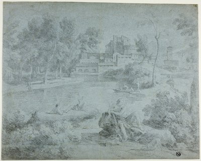 入浴者のいるイタリアンの風景 作： Richard Wilson