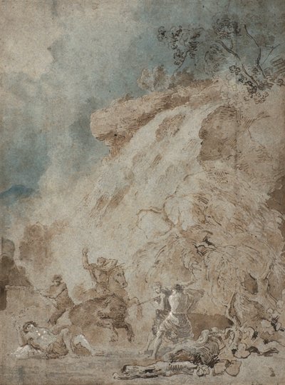 メレアガーとアタランタ、1770年頃（紙にウォッシュを施したペンとインク） 作： Richard Wilson