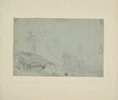立像のある岩の風景 作： Richard Wilson