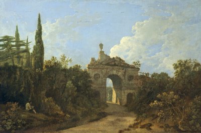 サリー州キューガーデンの廃墟のアーチ（キャンバスに油彩） 作： Richard Wilson