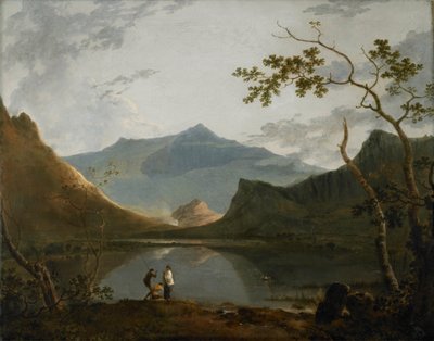 Llyn Nanttle の Snowdon (キャンバスに油彩) 作： Richard Wilson