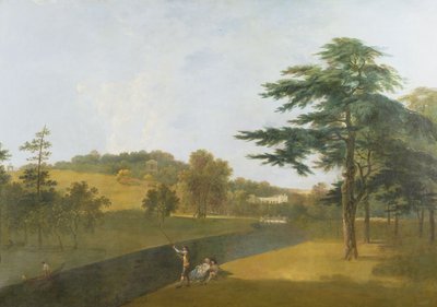 ナダー川を渡るウィルトン ハウスの南側の眺め (キャンバスに油彩) 作： Richard Wilson