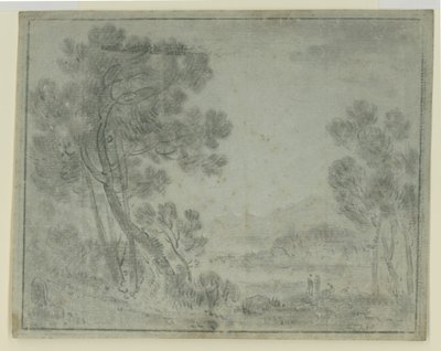 イタリアで見る (紙に黒チョーク) 作： Richard Wilson