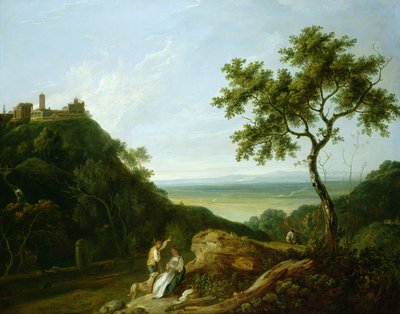 カンパーニャが遠くに見えるチボリの眺め (キャンバスに油彩) 作： Richard Wilson