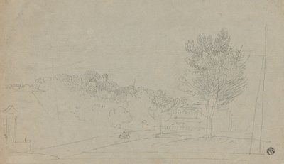 ウィルソン ハウス アンド ガーデンズ (右) のビュー。 ウィルソン邸と庭園の眺め (裏面) 作： Richard Wilson