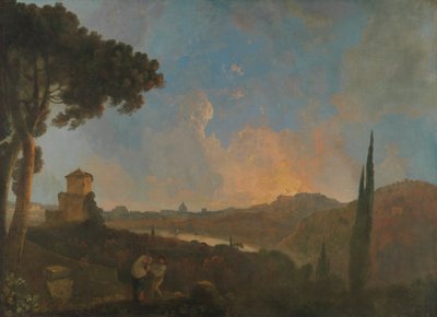 遠くにローマを望むテヴェレ川の眺め 作： Richard Wilson