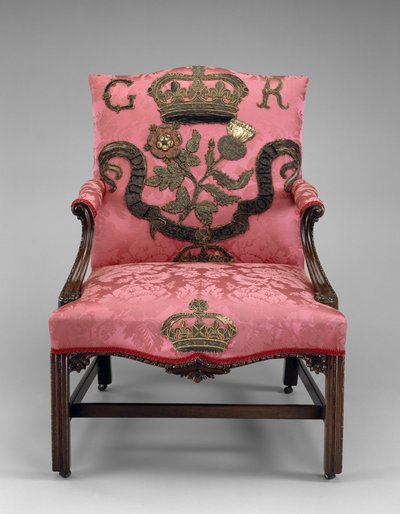 アームチェア、1750年頃（マホガニーと室内装飾品） 作： Richard and Elwick Edward (attr. to) Wright