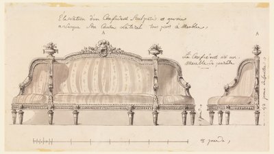 デッサン、コンフィデントのデザイン、1780年頃 作： リチャード・ド・ラロンド