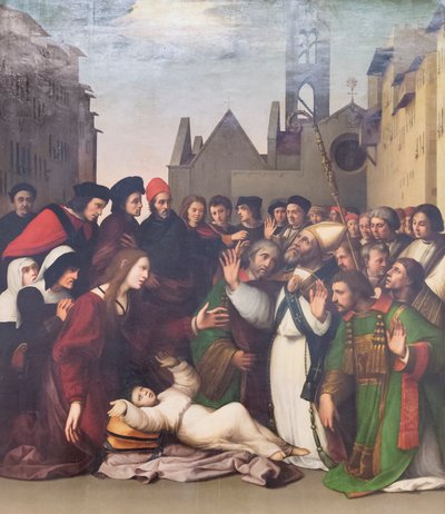 聖ゼノビウスは死から少年をよみがえらせる 作： Ridolfo Ghirlandaio